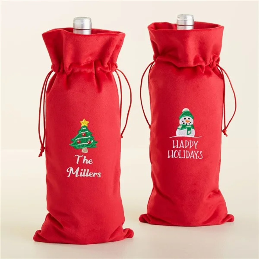 Holiday Wine Bottle Bags
